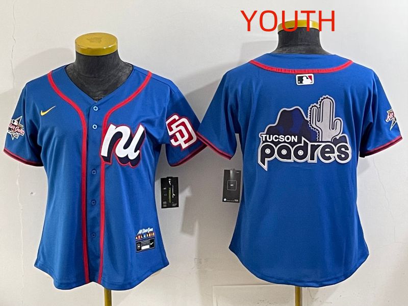 Youth 2025 San Diego Padres Blank Blue All star Nike MLB Jersey style 03